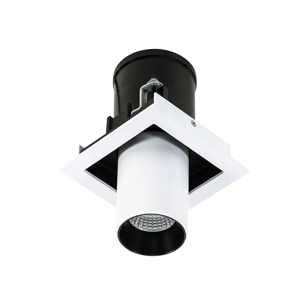 Mercanta Single, nowoczesna wpuszczana lampa sufitowa, biało czarna, LED, 3000K, GL7117-1/12W 3000K